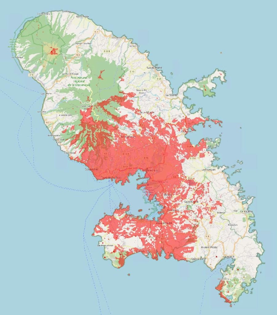 carte couverture 5g martinique sfr
